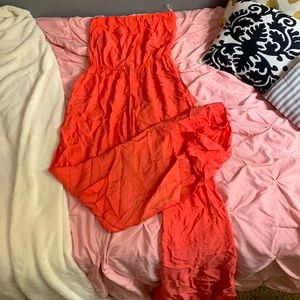 Glam coral sleeveless jumpsuit